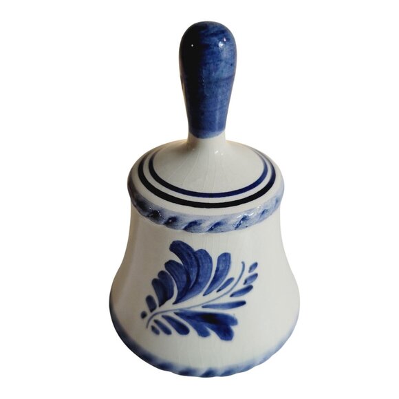Signed Delft Blue Dutch Bell Holland Porcelain Hand Painted Blue and White - Picture 3 of 8